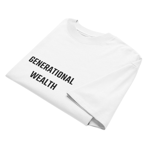 Box Tee Oversized high neck White t-shirt "Gen Wealth"