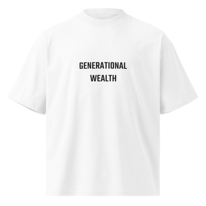 Box Tee Oversized high neck White t-shirt "Gen Wealth"