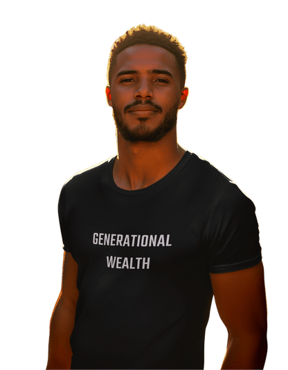 Fitted Short Sleeve T-shirt "Generational Wealth" black T-shirt