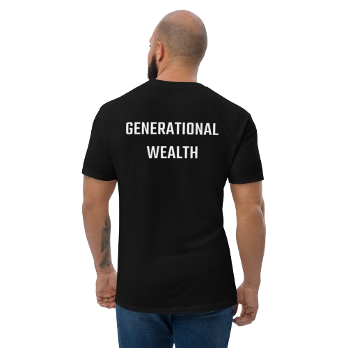Fitted Short Sleeve T-shirt "Generational Wealth" black T-shirt