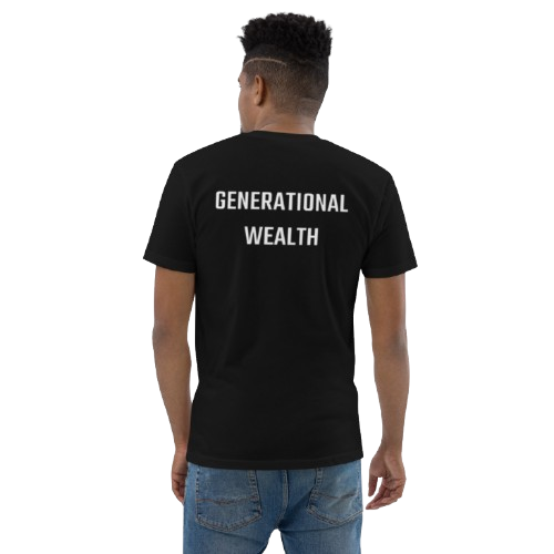 Fitted Short Sleeve T-shirt "Generational Wealth" black T-shirt