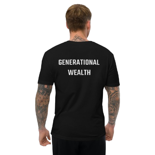 Fitted Short Sleeve T-shirt "Generational Wealth" black T-shirt