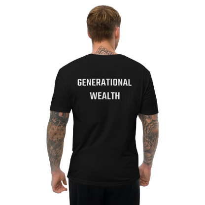 Fitted Short Sleeve T-shirt "Generational Wealth" black T-shirt