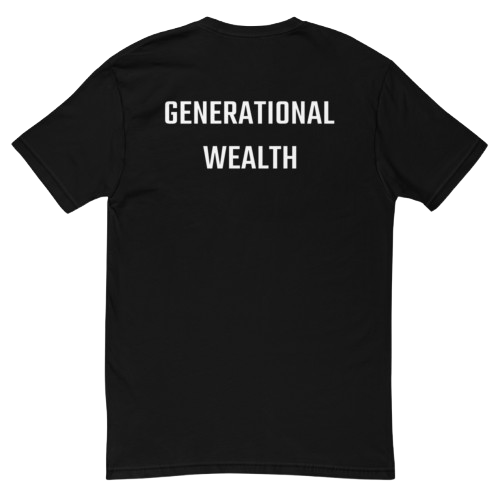 Fitted Short Sleeve T-shirt "Generational Wealth" black T-shirt