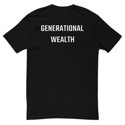 Fitted Short Sleeve T-shirt "Generational Wealth" black T-shirt