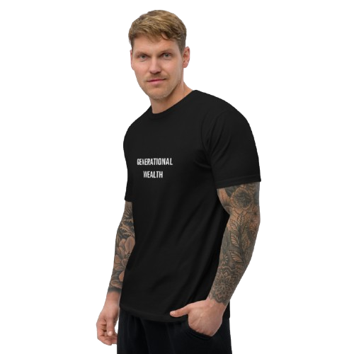 Fitted Short Sleeve T-shirt "Generational Wealth" black T-shirt