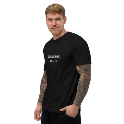Fitted Short Sleeve T-shirt "Generational Wealth" black T-shirt