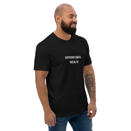 Fitted Short Sleeve T-shirt "Generational Wealth" black T-shirt