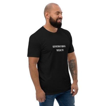 Fitted Short Sleeve T-shirt "Generational Wealth" black T-shirt