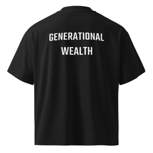 Box Tee Oversized high neck t-shirt Unisex organic "Gen Wealth Black Box Tee"