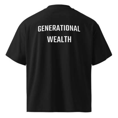 Box Tee Oversized high neck t-shirt Unisex organic "Gen Wealth Black Box Tee"