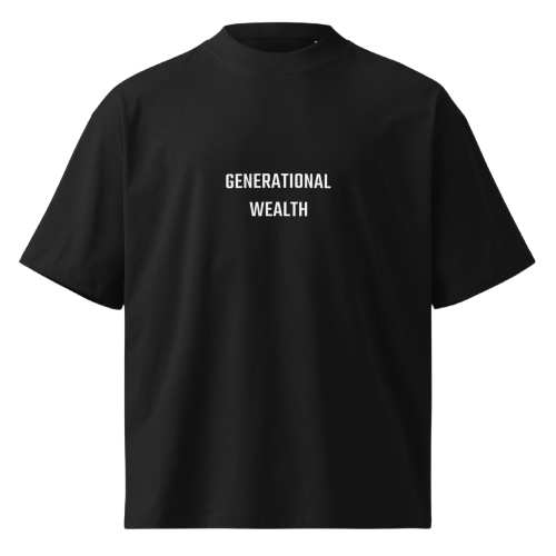 Box Tee Oversized high neck t-shirt Unisex organic "Gen Wealth Black Box Tee"