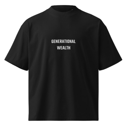 Box Tee Oversized high neck t-shirt Unisex organic "Gen Wealth Black Box Tee"