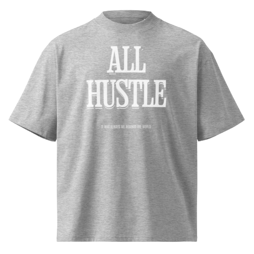 Oversized thick neck grey t-shirt ALL HUSTLE